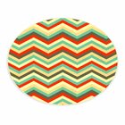 Tapete Emborrachado Oval Chevron Colorido - 70x90 Cm