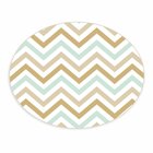 Tapete Emborrachado Oval Chevron Cores Claras - 70x90 Cm