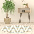 Tapete Emborrachado Oval Chevron Cores Claras - 70x90 Cm