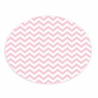 Tapete Emborrachado Oval Chevron Rosa - 70x90 Cm