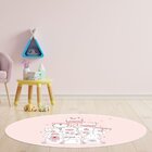 Tapete Emborrachado Oval Desenhos Animados - 70x90 Cm