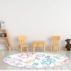 Tapete Emborrachado Oval Desenhos Infantil - 70x90 Cm