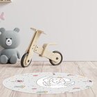 Tapete Emborrachado Oval Elefantinho E Passarinho - 70x90 Cm