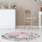 Tapete Emborrachado Oval Flor - 70x90 Cm
