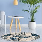 Tapete Emborrachado Oval Folhas Pátina - 70x90 Cm