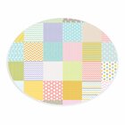 Tapete Emborrachado Oval Geométrico - 70x90 Cm