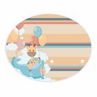 Tapete Emborrachado Oval Girafinha - 70x90 Cm