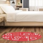 Tapete Emborrachado Oval Love Geométrico - 70x90 Cm