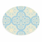 Tapete Emborrachado Oval Mandala E Flor - 70x90 Cm