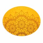 Tapete Emborrachado Oval Mandala Laranja - 70x90 Cm