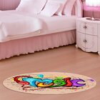 Tapete Emborrachado Oval Music Colorido - 70x90 Cm