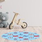 Tapete Emborrachado Oval Náutico - 70x90 Cm