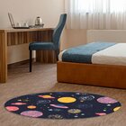 Tapete Emborrachado Oval Planetas - 70x90 Cm