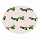 Tapete Emborrachado Oval Skate Verde - 70x90 Cm