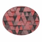 Tapete Emborrachado Oval Triângulos Geométrico - 70x90 Cm