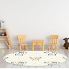 Tapete Emborrachado Oval Urso Gatinho E Cachorro - 70x90 Cm