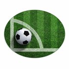 Tapete Emborrachado Oval Verde Futebol - 70x90 Cm