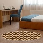 Tapete Emborrachado Oval Xadrez - 70x90 Cm