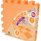 Tapete Eva Tatame Liso Laranja 9 Pecas Linha Decora