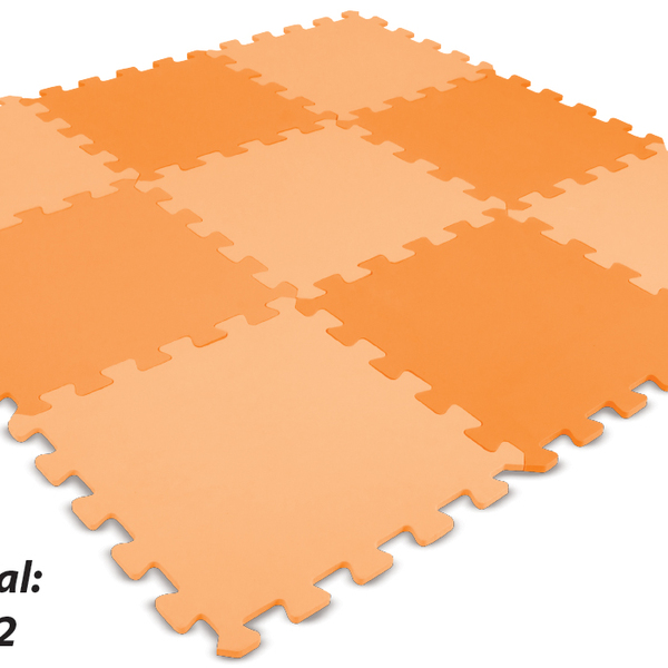 Tapete Eva Tatame Liso Laranja 9 Pecas Linha Decora