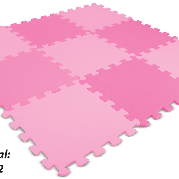 Tapete Eva Tatame Liso Rosa 9 Pecas Linha Decora