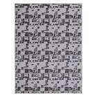 Tapete Facile Retangular Tecido (150x200) Cinza Quadros