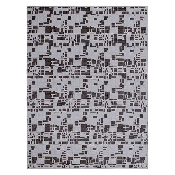 Tapete Facile Retangular Tecido (150x200) Cinza Quadros