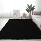 Tapete Felpudo 300x200cm Preto Para Sala Quarto Fofinho - Casu