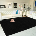 Tapete Felpudo  200x140cm Para Quarto E Sala-preto Monte  - C