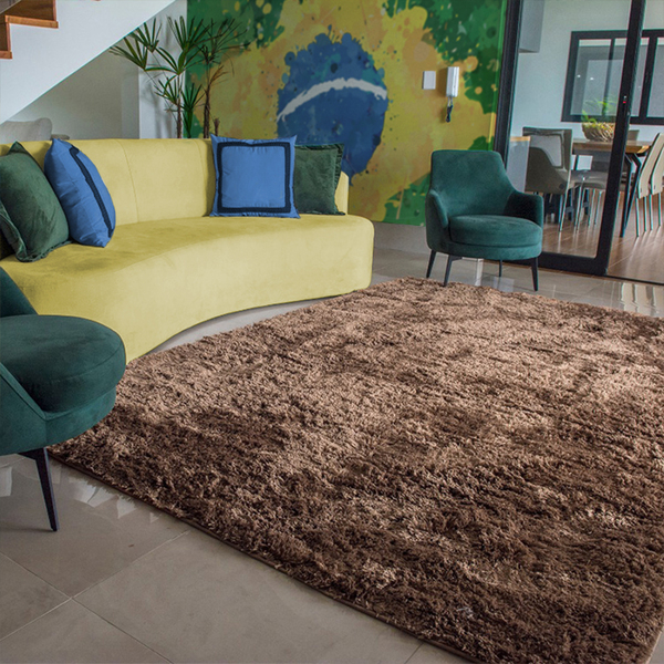 Tapete Felpudo Para Inverno 2,00 X 1,40 Para Sala Bege Casen