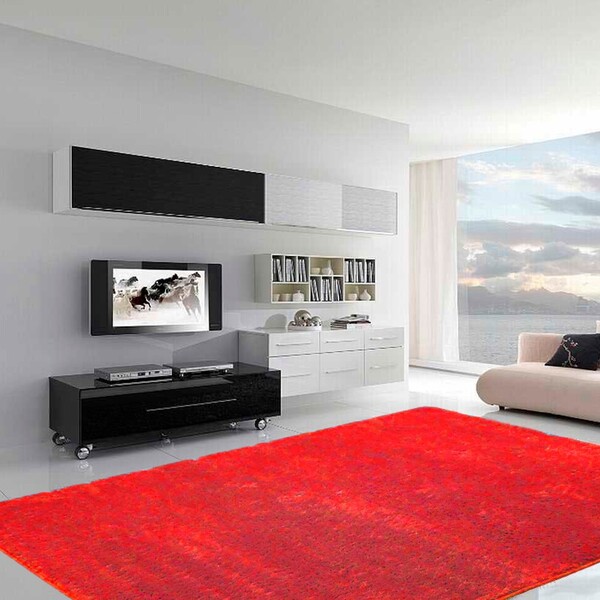 Tapete Felpudo Para Sala Casa Dona Vermelho 150cm X 200cm