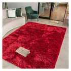 Tapete Felpudo Peludo Para Sala E Quarto Casen 140x100cm Verm