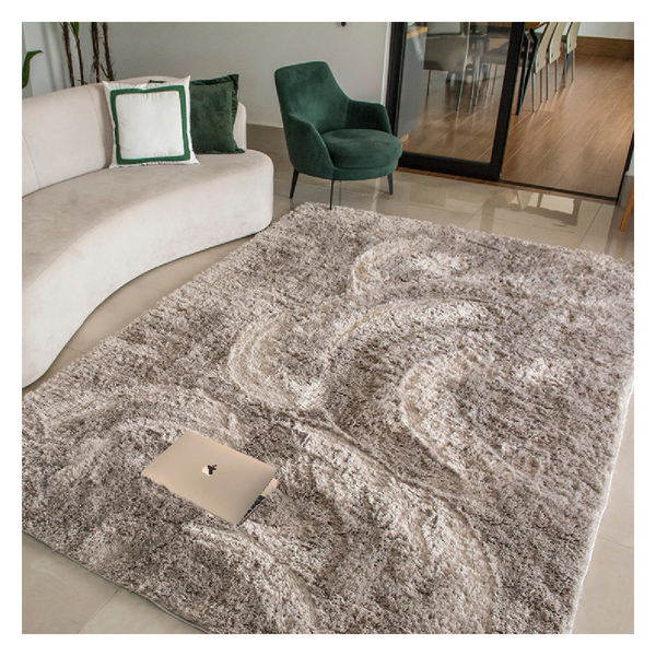 Tapete Felpudo Peludo Para Sala E Quarto Casen 300x200cm Cinza