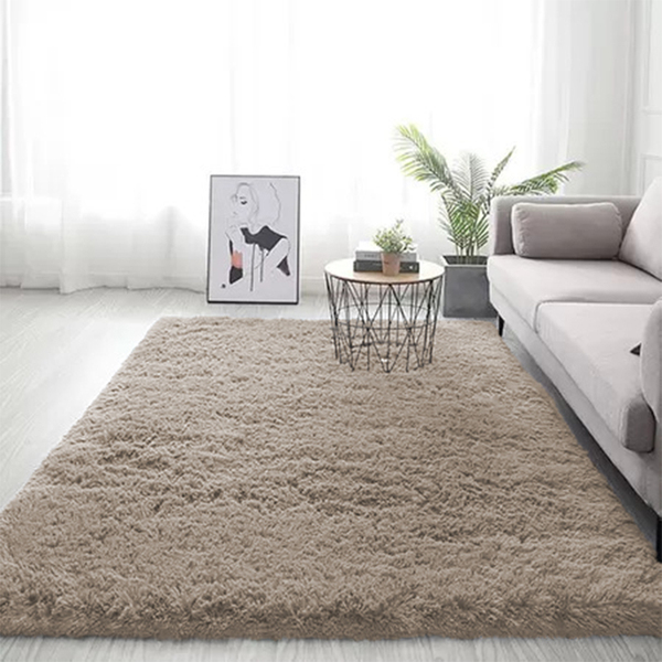 Tapete Felpudo Peludo Para Sala E Quarto Casu  Nude  100x140cm