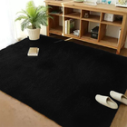 Tapete Felpudo Peludo Para Sala E Quarto Casu  Preto  100x140