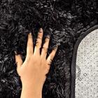 Tapete Felpudo Peludo Para Sala E Quarto - Casu Preto