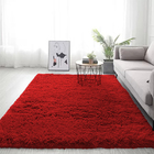 Tapete Felpudo Peludo Para Sala E Quarto Vermelho Casu  200x1