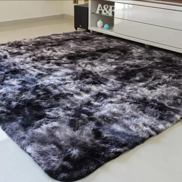 Tapete Felpudo Retangular 2 00 X 2 30 - Preto Mesclado
