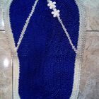 Tapete Formato Chinelo  Azul C/ Palha