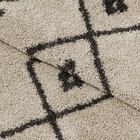 Tapete Geométrico Retangular Boho Polipropileno Bege Interno 1,4x2m Jolitex