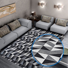 Tapete Geometrico Dallas 200x135cm Casen Preto