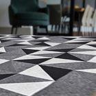 Tapete Geometrico Dallas 200x135cm Casen Preto
