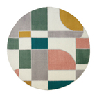 Tapete Geométrico Organico Geo Formas Áreas Internas Poliéster Colorido 1,95m