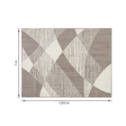 Tapete Geométrico Retangular Glam Polipropileno Bege Interno 1x1,5m Tapetes São Carlos