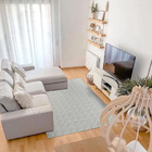 Tapete Geométrico Nice 135x250cm Cinza - Antiderrapante