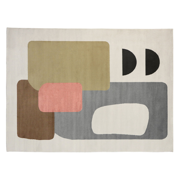 Tapete Geométrico Retangular Stone Quadro Áreas Internas Colorido 1,50X2,00m