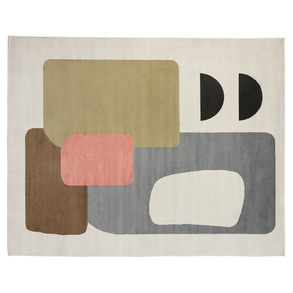 Tapete Geométrico Retangular Stone Quadro Áreas Internas Colorido 2,00X2,50m