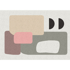 Tapete Geométrico Retangular Stone Quadro Áreas Internas Colorido 2,50X3,50m