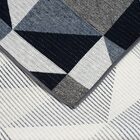 Tapete Geométrico Triangulos 135x250cm Azul - Antiderrapante