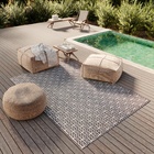 Tapete Geométrico Retangular Varandas Polipropileno Azul Interno e Externo 2x2,9m Tapetes São Carlos